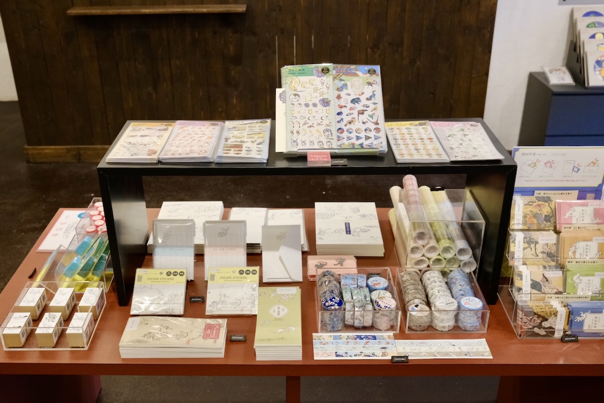 Art-inspired stationery including masking tape, stickers and stamps at Kyoto Benrido
